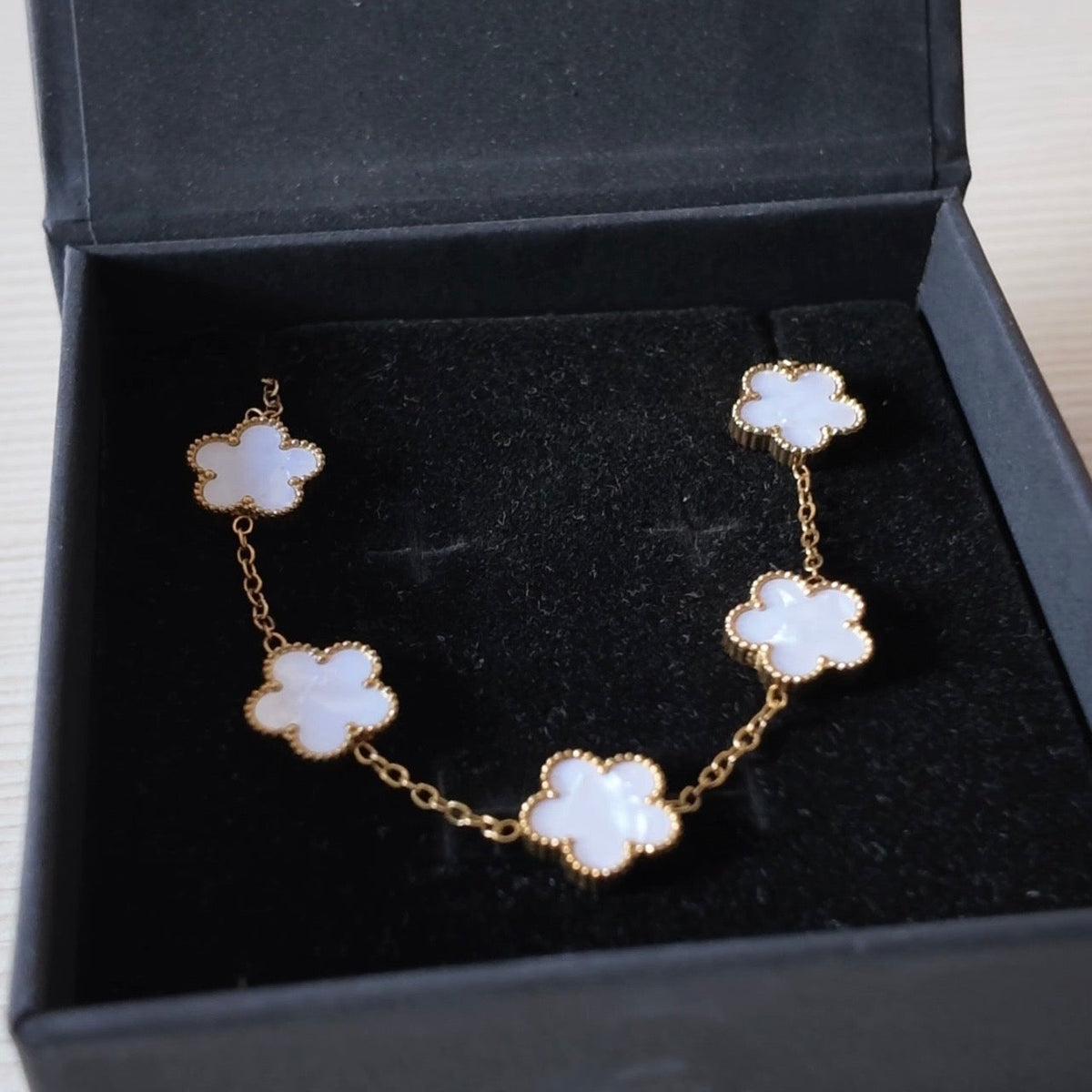 Gold Clover Charm Bracelet